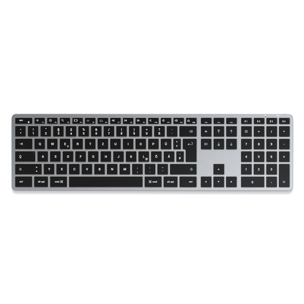 Satechi Slim X3 Bluetooth Tastatur Schwarz/Grau Deutsch Kabellos