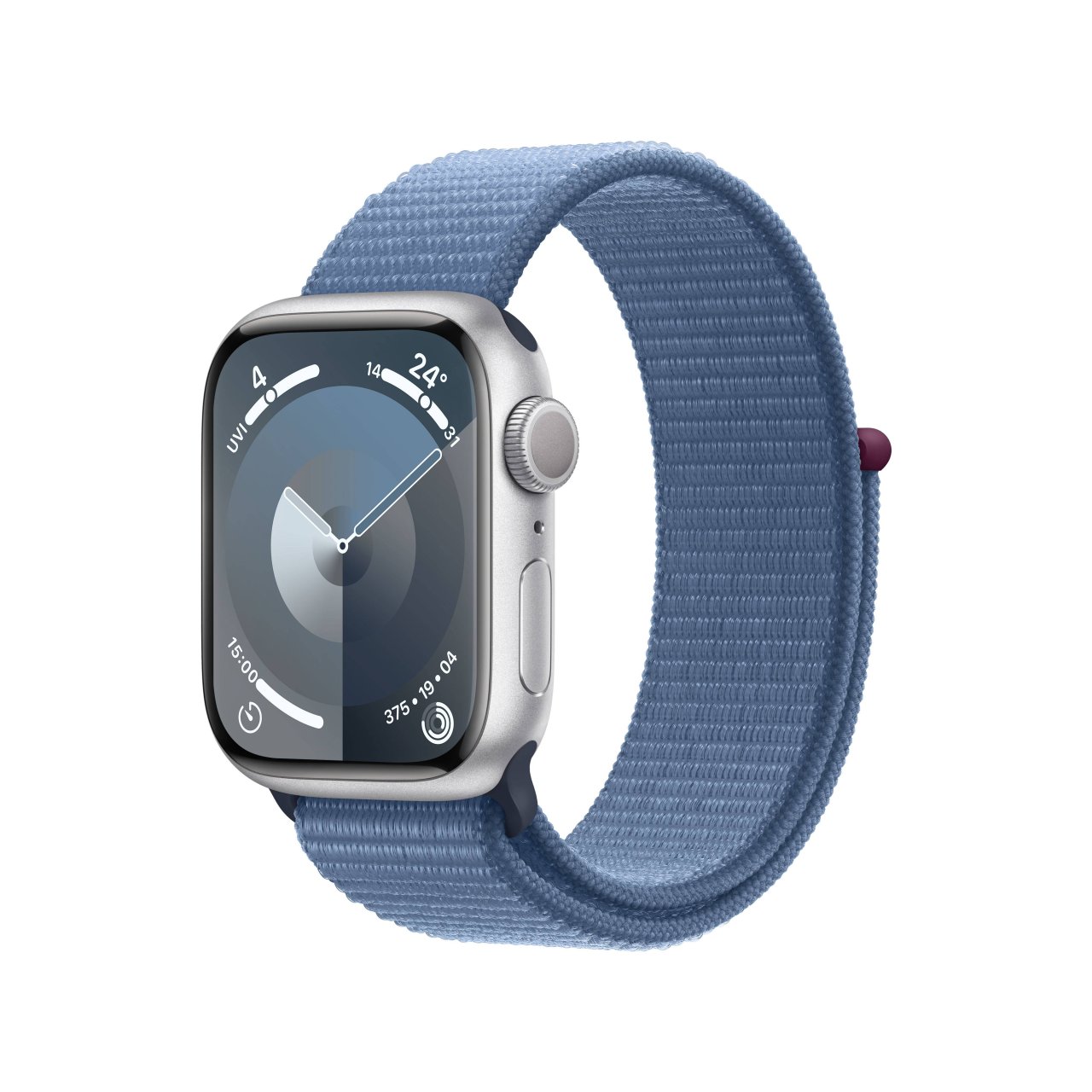 Apple Watch Series 9 Aluminium Silber Silber 41 mm One Size (130-200 mm Umfang) Winterblau GPS