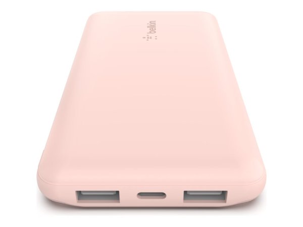 Belkin BOOST CHARGE™ Powerbank, 10.000 mAh, 15W, inkl. USB-A/USB-C Kabel 15cm, rosa