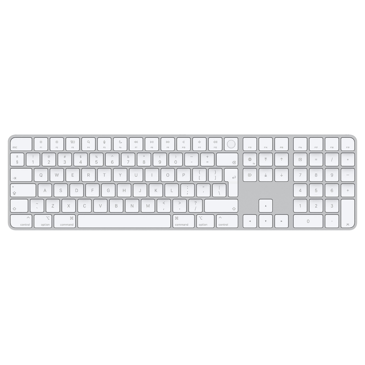 Apple Magic Keyboard mit Touch ID und Ziffernblock Silber/Weiß Englisch (International) Kabellos