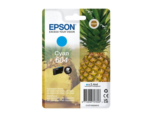 Epson 604 Singlepack 3,4ml, Tintenpatrone für Epson Expression Home XP-2200, 2205, 3200, 3205, 4200,