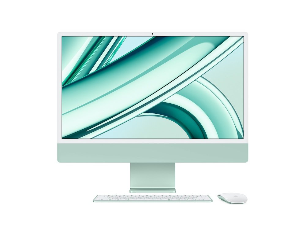 Apple iMac 24" (2023) Grün M3 Chip mit 8-Core CPU, 8-Core GPU und 16-Core Neutral Engine 24" 256 GB Magic Keyboard – Deu