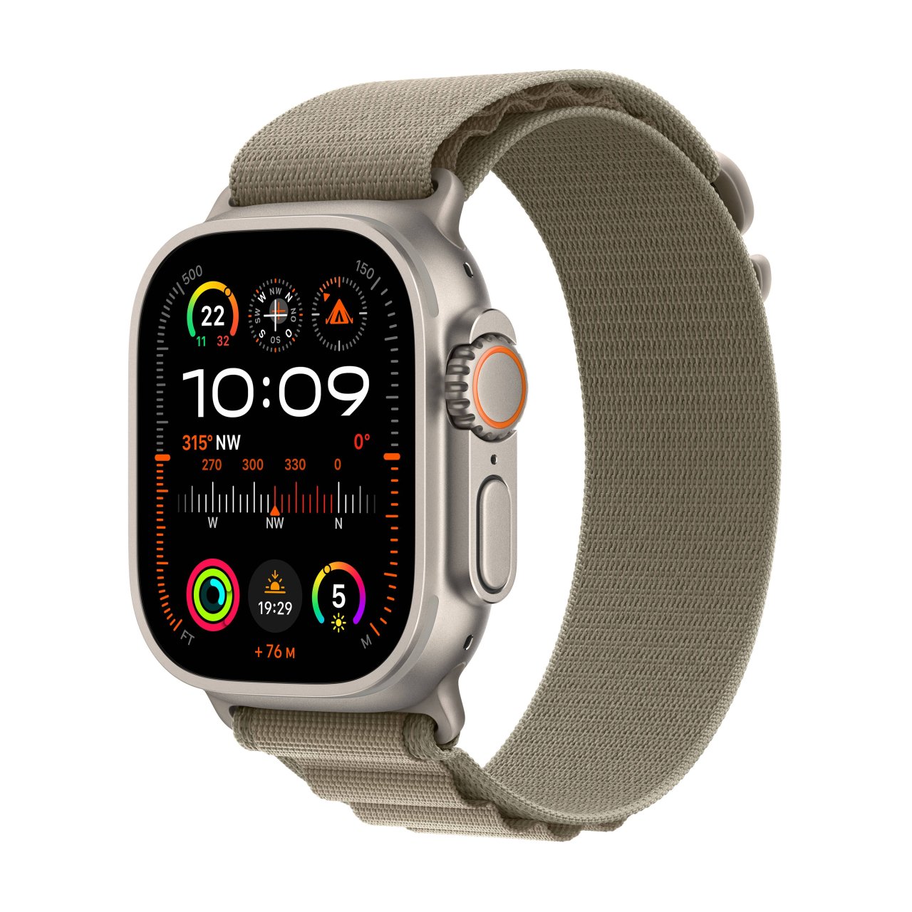 Apple Watch Ultra 2 Titan 49 mm Large (165-210 mm Umfang) Oliv GPS + Cellular