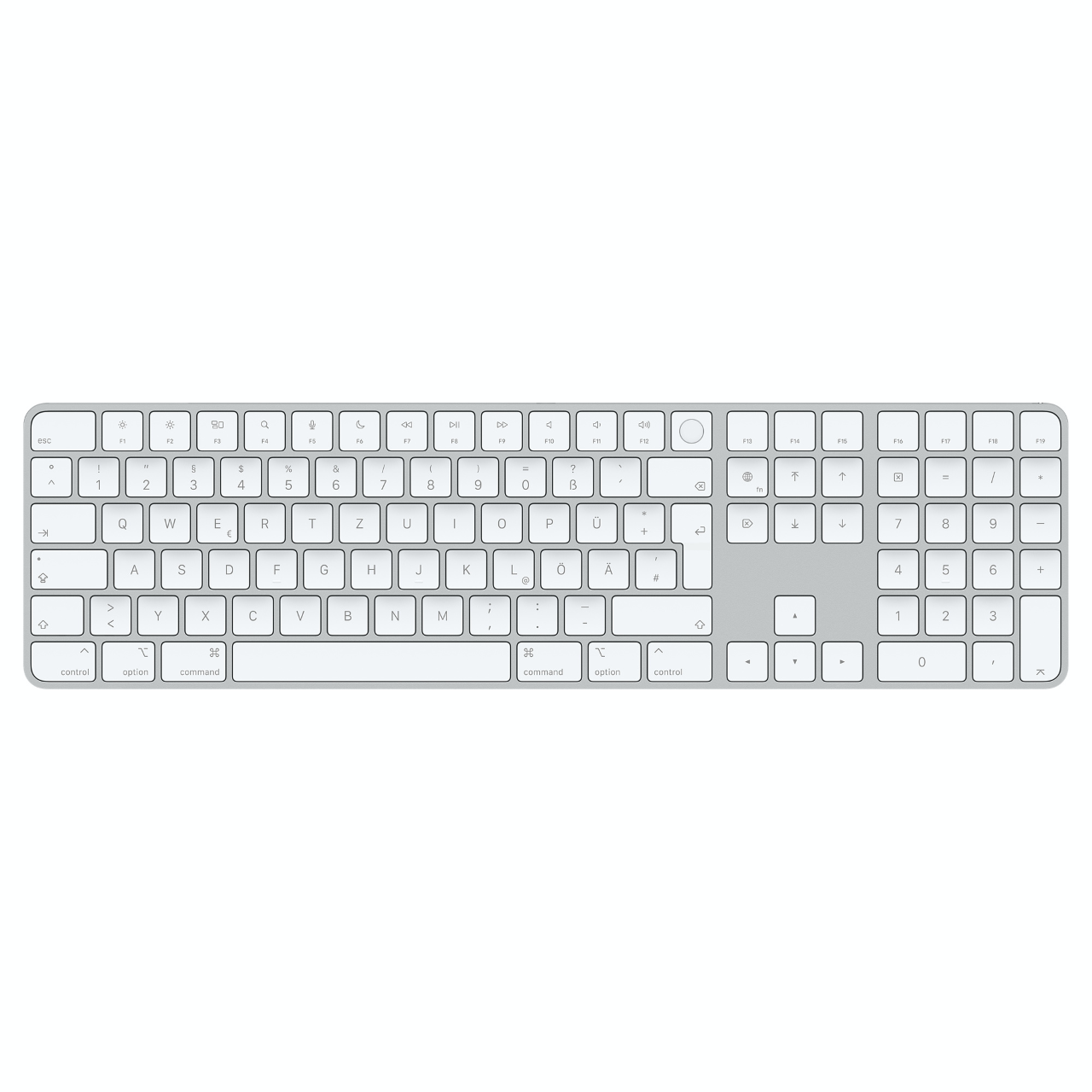 Apple Magic Keyboard mit Touch ID und Ziffernblock Silber/Weiß Deutsch Kabellos
