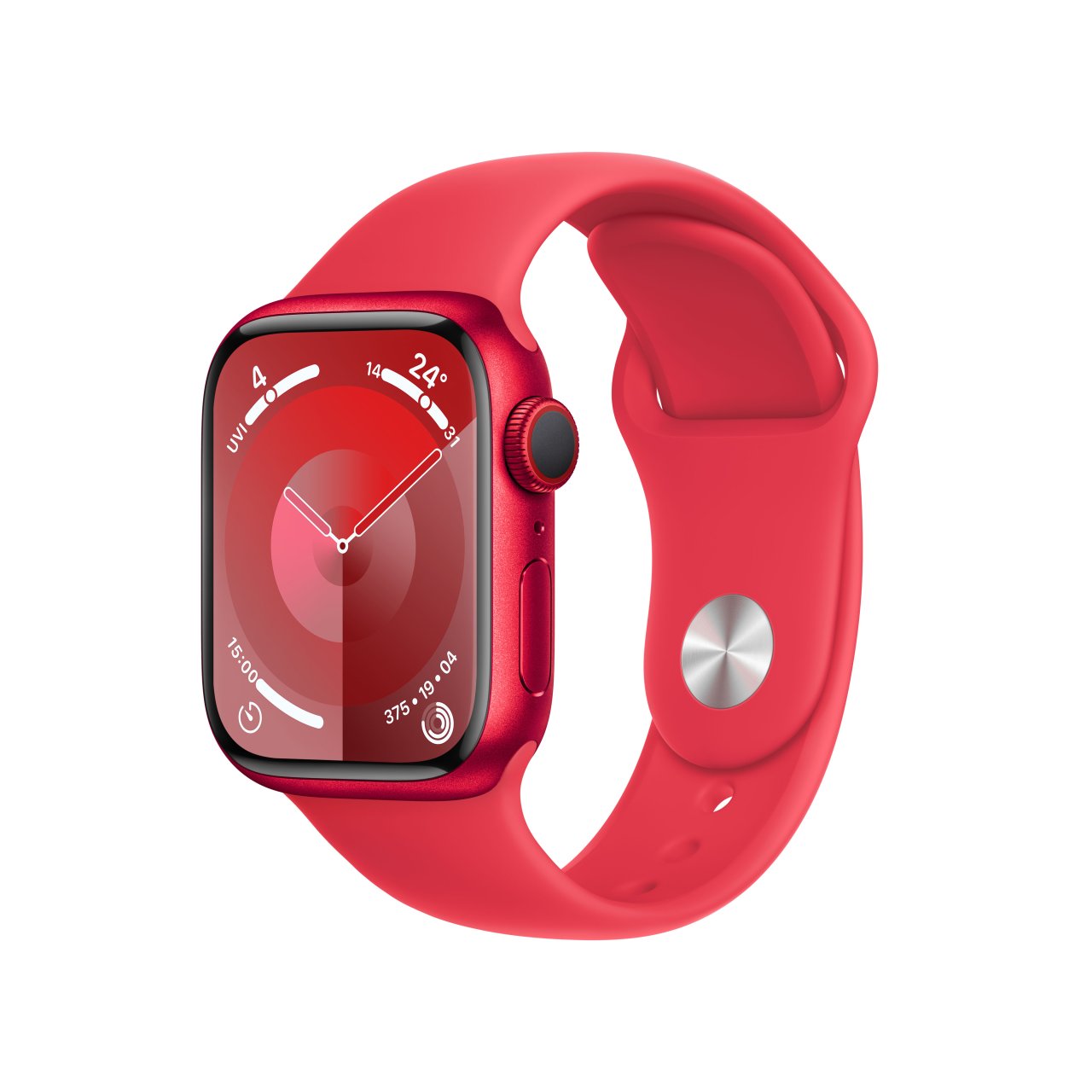 Apple Watch Series 9 Aluminium (PRODUCT)RED (PRODUCT)RED 41 mm S/M (130-180 mm Umfang) (PRODUCT)RED GPS + Cellular