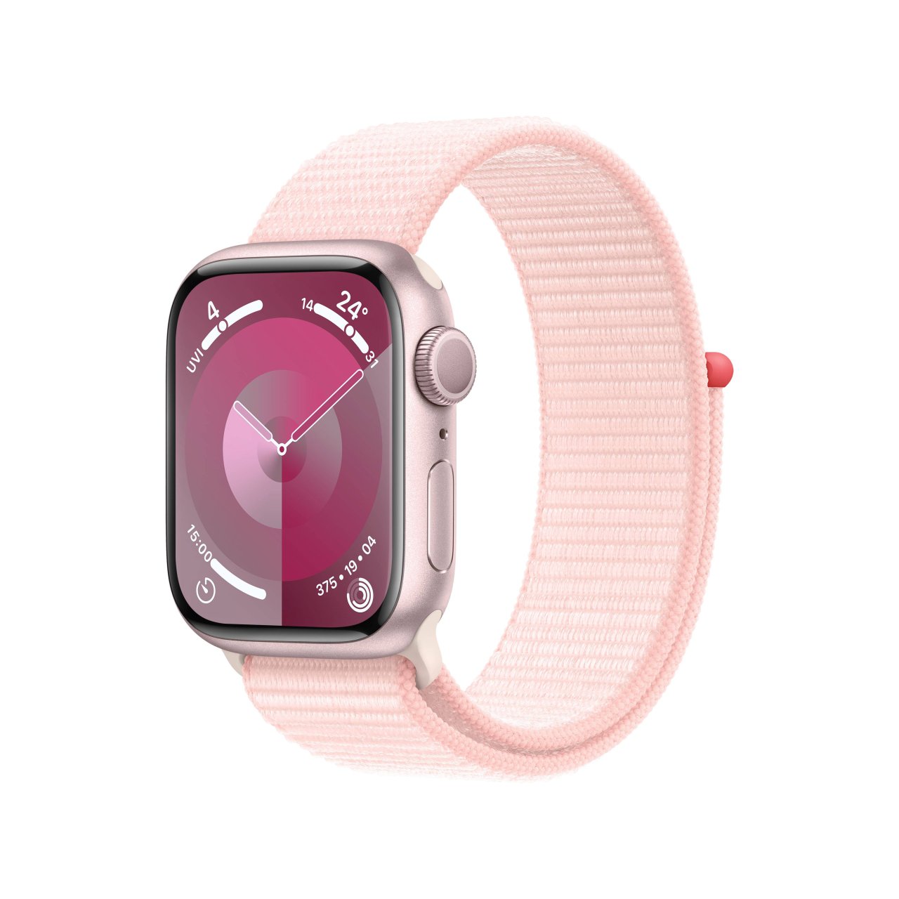 Apple Watch Series 9 Aluminium Rosé Rosé 41 mm One Size (130-200 mm Umfang) Hellrosa GPS
