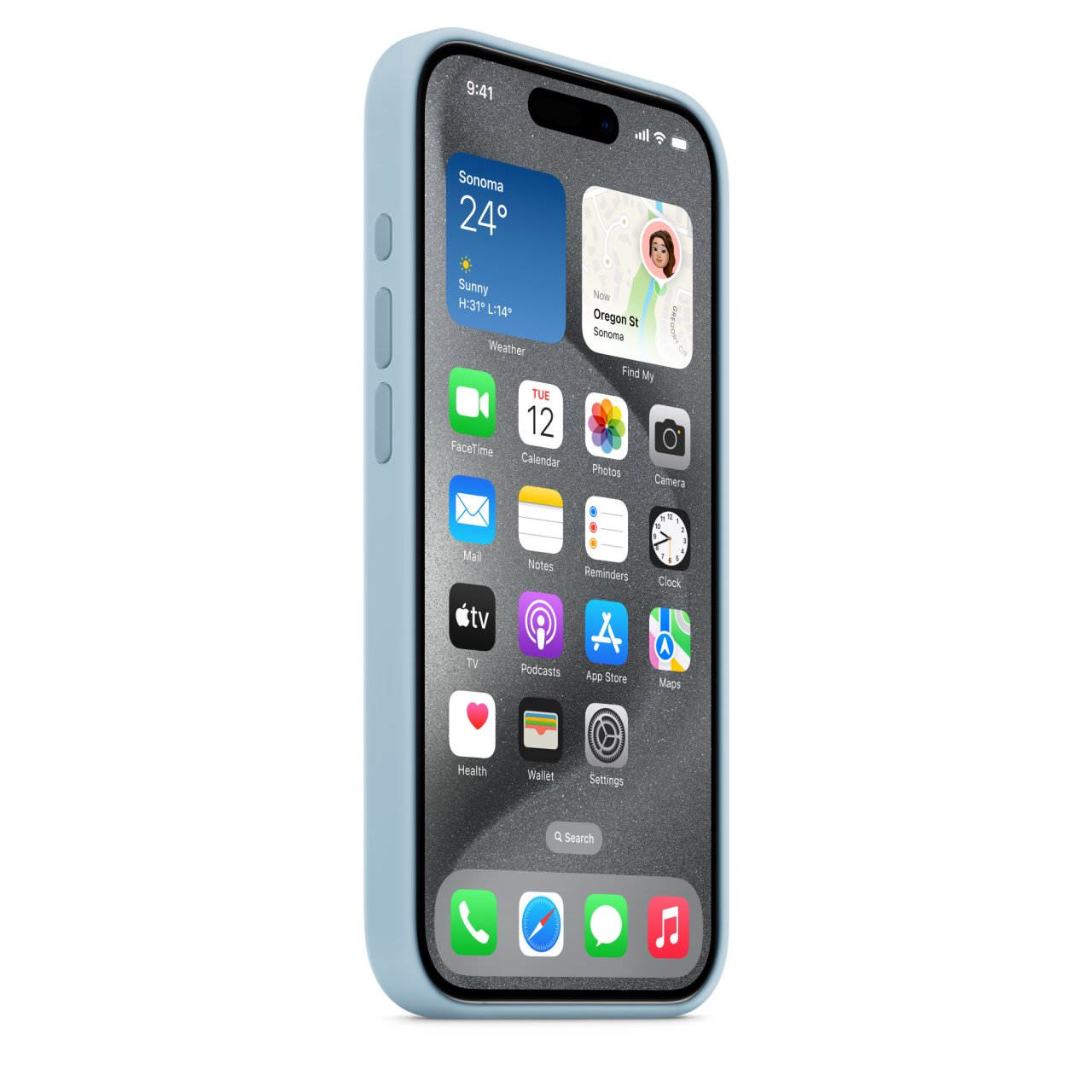 Apple iPhone 15 Pro Silikon Case mit MagSafe Hellblau iPhone 15 Pro