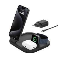 Belkin Wireless QI2 Charger (3-in-1) Schwarz