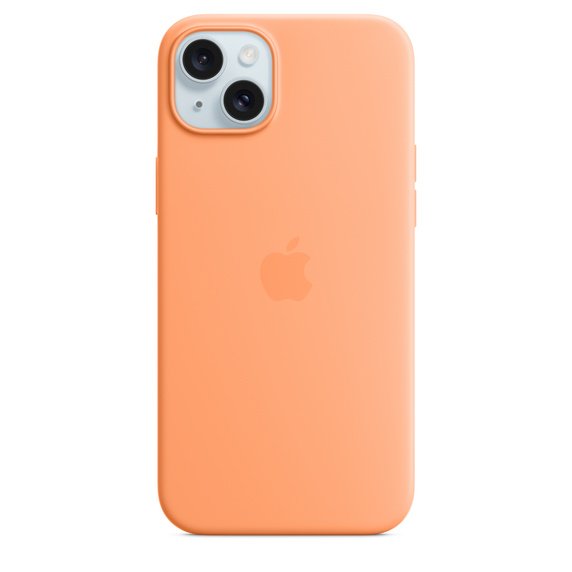 Apple iPhone 15 Plus Silikon Case mit MagSafe Sorbet Orange iPhone 15 Plus