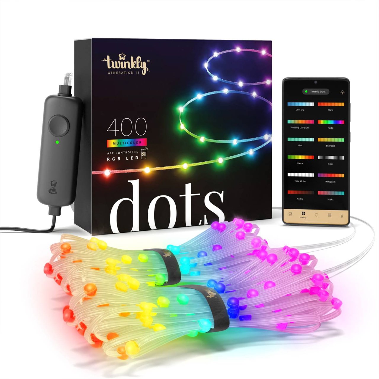 Twinkly smarte Lichterkette Dots, 20 m