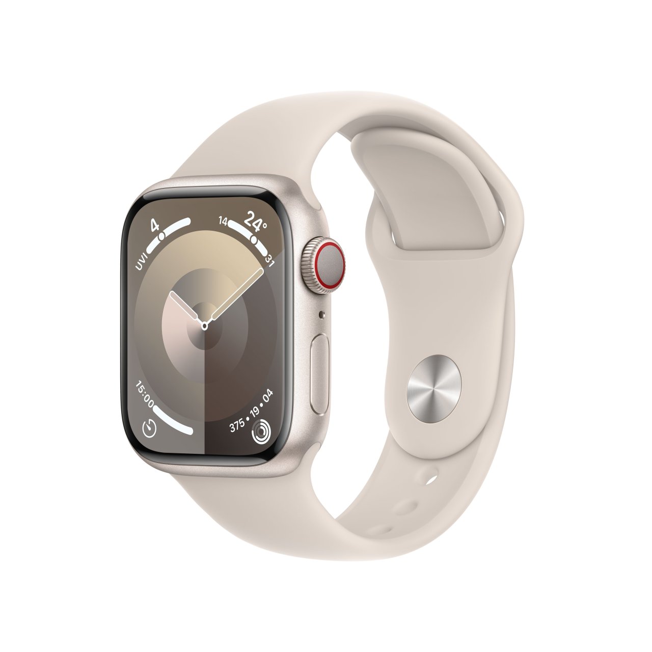 Apple Watch Series 9 Aluminium Polarstern Polarstern 41 mm S/M (130-180 mm Umfang) Polarstern GPS + Cellular