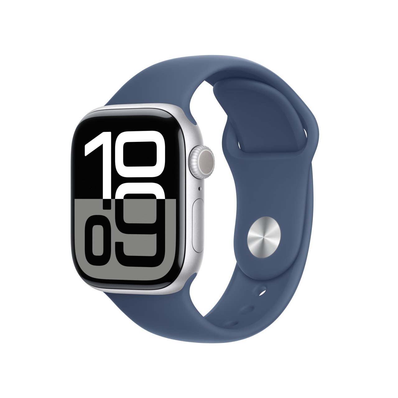 Apple Watch Series 10 Aluminium Silber Silber 42mm S/M (130-180 mm Umfang) Denim GPS