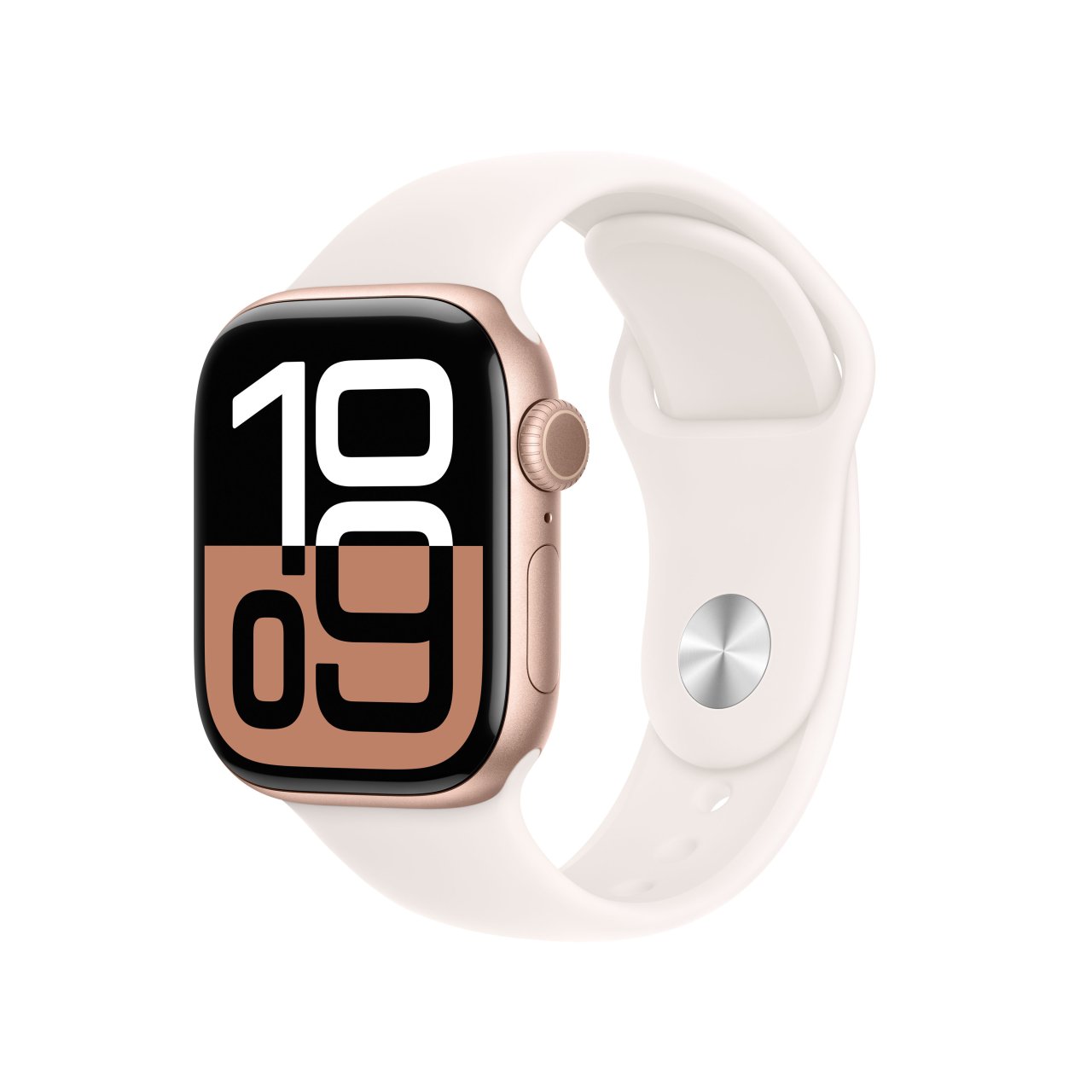 Apple Watch Series 10 Aluminium Roségold Roségold 42mm S/M (130-180 mm Umfang) Blassrosa GPS + Cellular