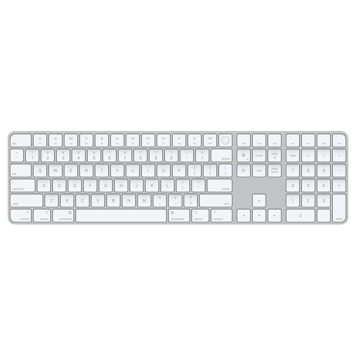 Apple Magic Keyboard mit Touch ID und Ziffernblock Silber/Weiß Englisch (USA) Kabellos