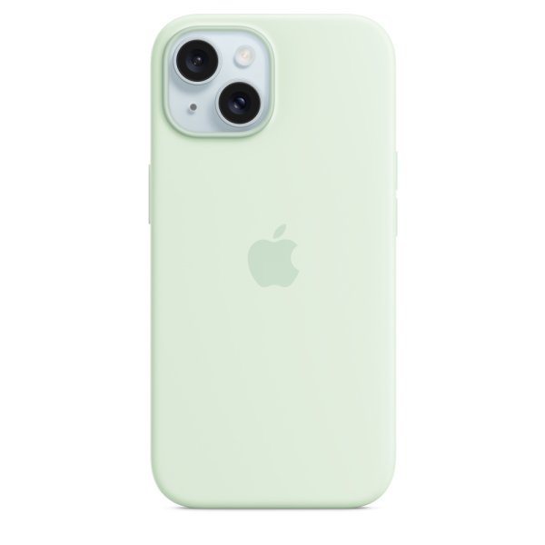 Apple iPhone 15 Silikon Case mit MagSafe, Blassmint