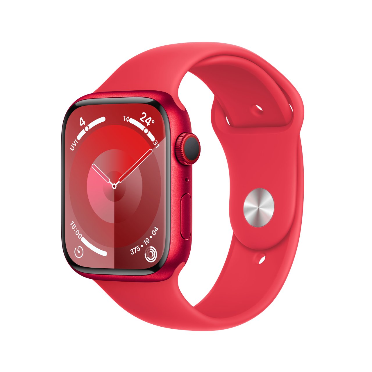 Apple Watch Series 9 Aluminium (PRODUCT)RED (PRODUCT)RED 45 mm M/L (150-200 mm Umfang) (PRODUCT)RED GPS + Cellular