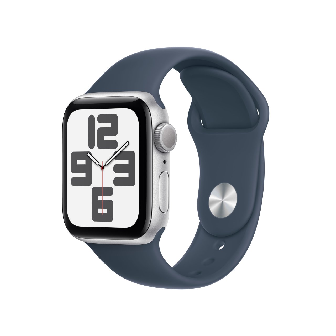 Apple Watch SE Aluminium Silber Silber 40 mm M/L (150-200 mm Umfang) Winterblau GPS