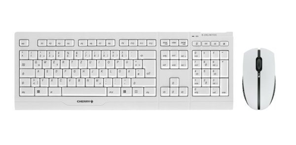 Cherry B.UNLIMITED 3.0 AES, Wireless Set aus Tastatur und Maus, Deutsch, Silber