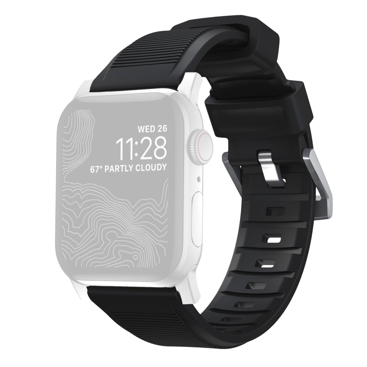 Nomad Rugged Armband mit silbernen Verschluss für Apple Watch