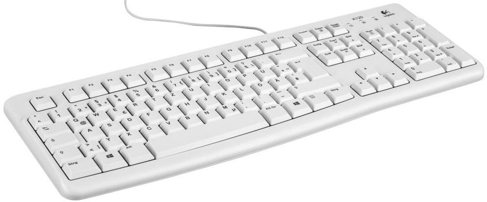 Logitech K120 Tastatur Weiß Deutsch Kabelgebunden