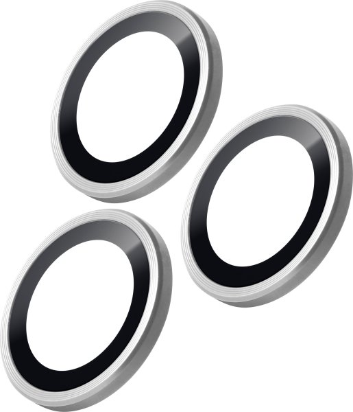 LAUT Ring Kamera Schutzglas für Apple iPhone 15 Pro / 15 Pro Max, Silber