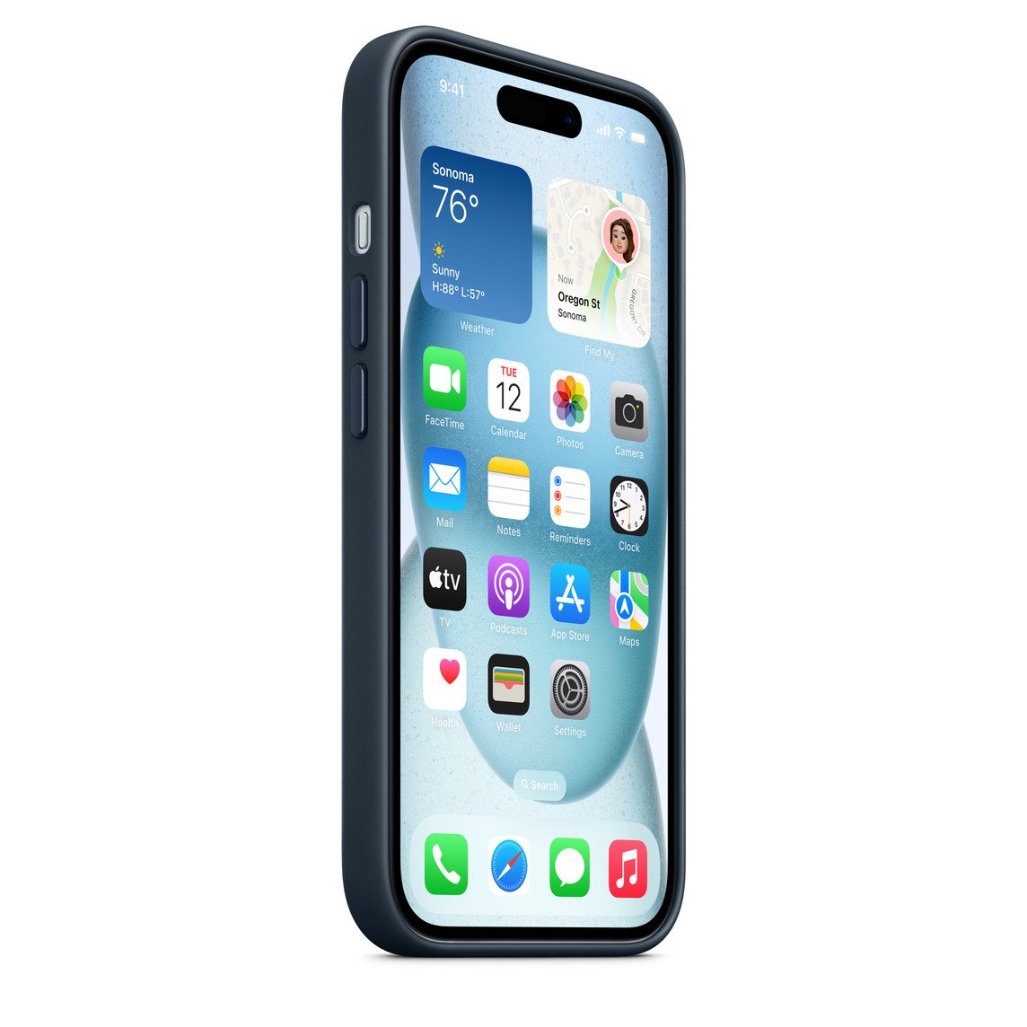 Apple iPhone 15 Feingewebe Case mit MagSafe Pazifikblau iPhone 15