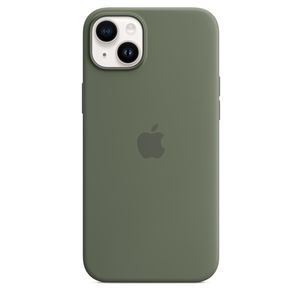 Apple iPhone 14 Plus Silikon Case mit MagSafe, (PRODUCT)RED Oliv iPhone 14 Plus