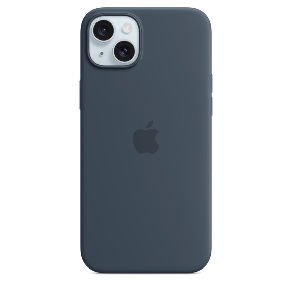 Apple iPhone 15 Plus Silikon Case mit MagSafe Sturmblau iPhone 15 Plus