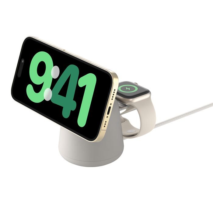 Belkin Wireless QI Charger mit MagSafe Beige 15 W 2 in 1