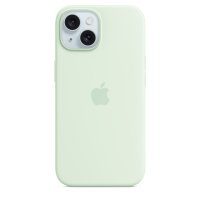 Apple iPhone 15 Silikon Case mit MagSafe Blassmint