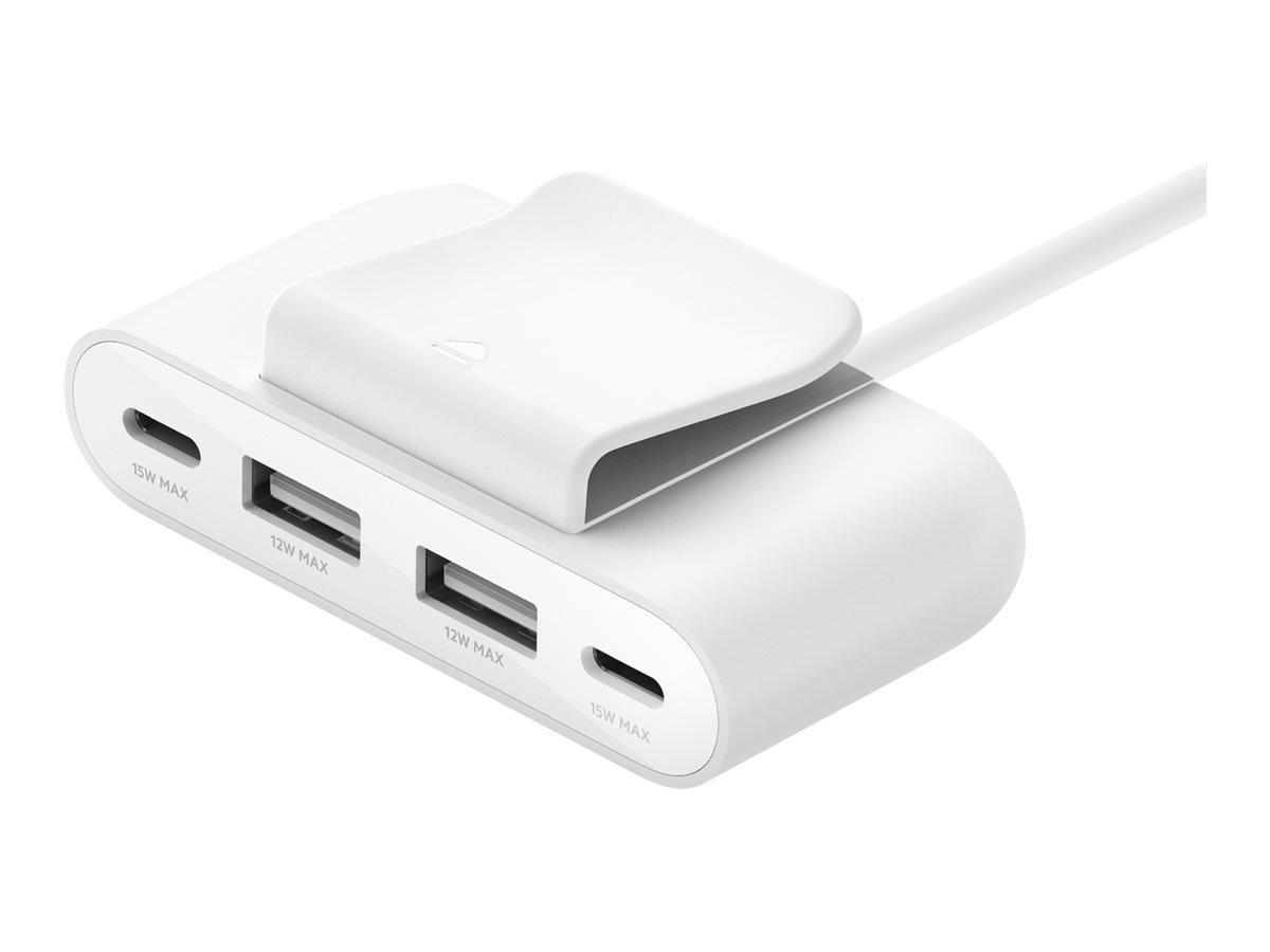 Belkin 4-Port USB Splitter zur Stromversorgung Weiß 4 in 1