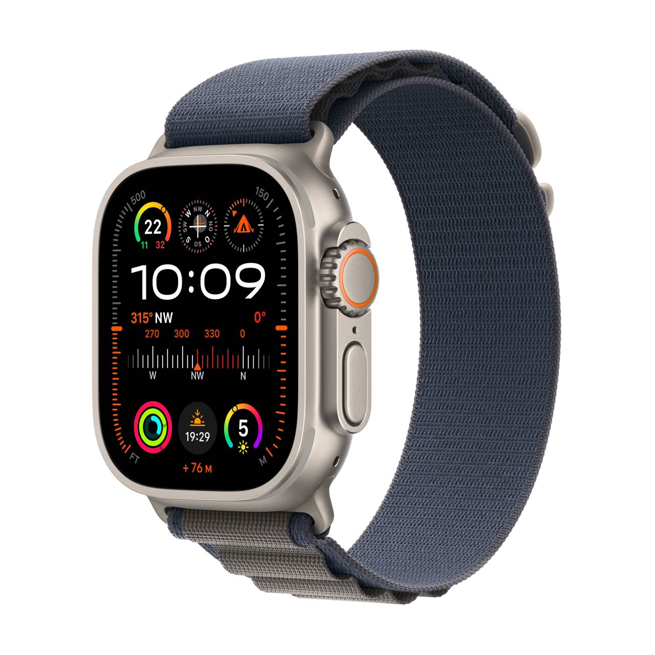 Apple Watch Ultra 2 Titan 49 mm Large (165-210 mm Umfang) Blau GPS + Cellular