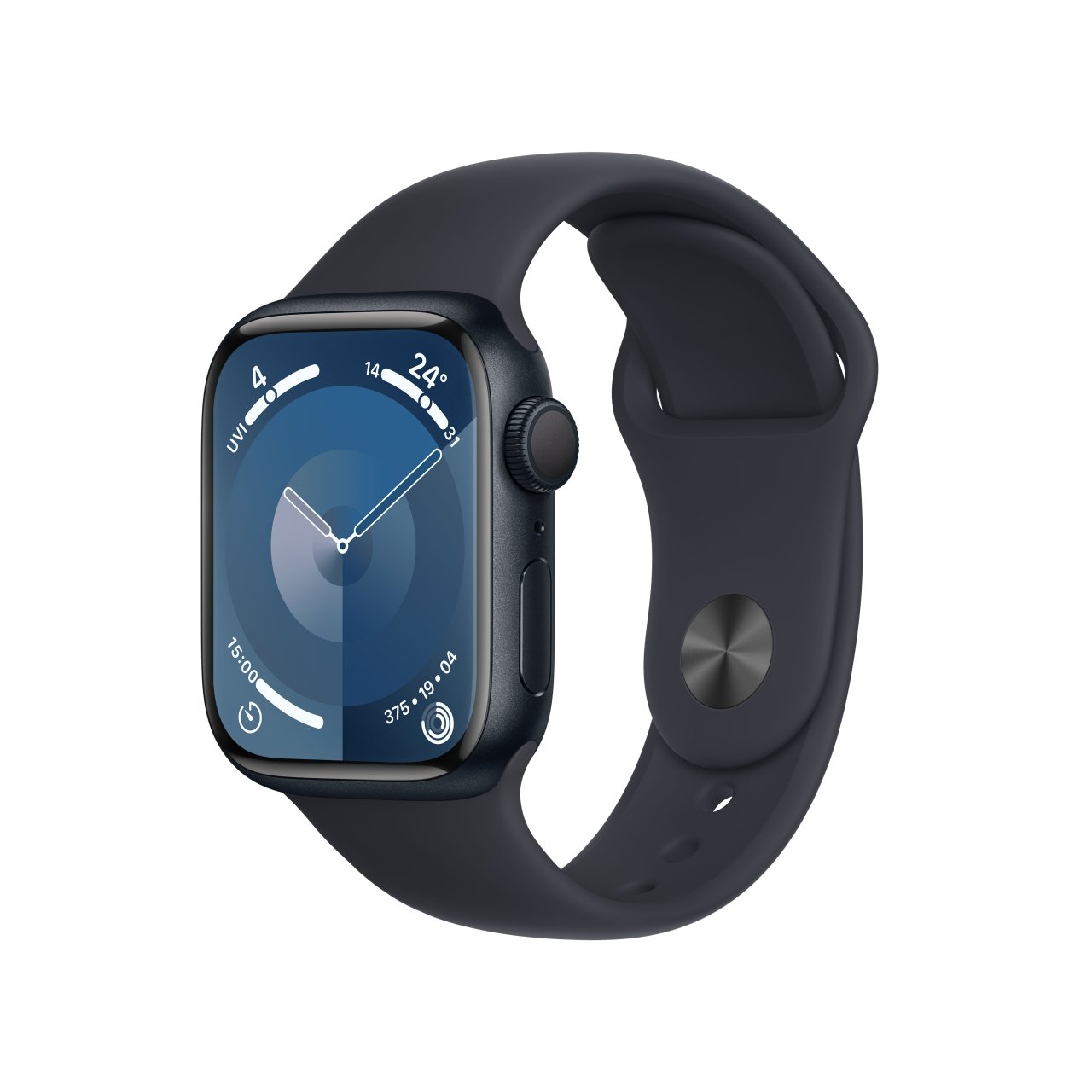 Apple Watch Series 9 Aluminium Mitternacht Mitternacht 41 mm S/M (130-180 mm Umfang) Mitternacht GPS