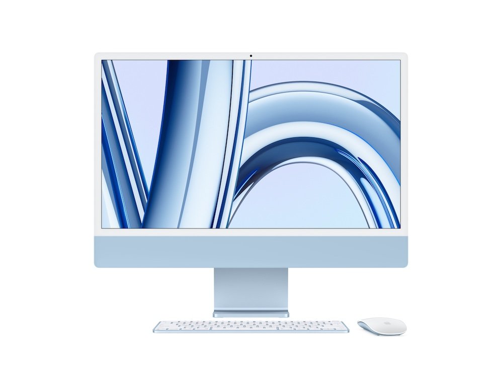 Apple iMac 24" (2023) Blau M3 Chip mit 8-Core CPU, 8-Core GPU und 16-Core Neutral Engine 24" 256 GB Magic Keyboard – Deu