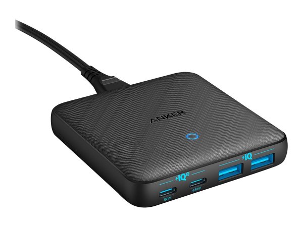 Anker PowerPort Atom III Slim Netzteil, 63W, 2x USB-C/2x USB-A, Schwarz