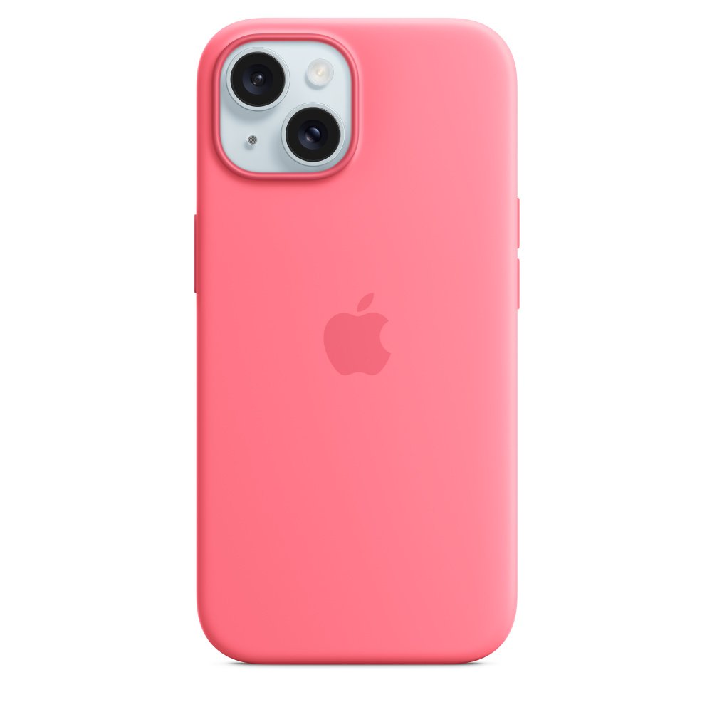 Apple iPhone 15 Silikon Case mit MagSafe Pink iPhone 15