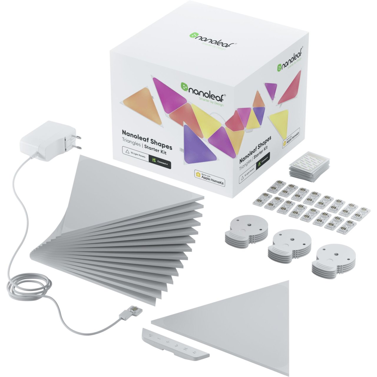 Nanoleaf Shapes Triangles Starter Kit (15er Pack) Apple HomeKit + Amazon Alexa + Google Assistant